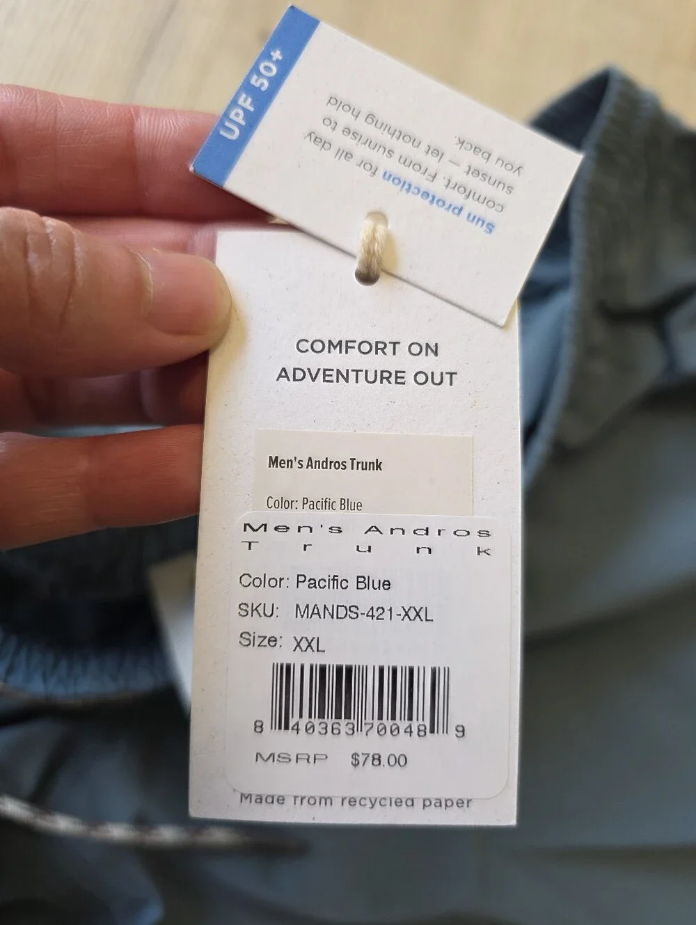 Free Fly Andros Swim Trunks Size XXL Pacific Blue